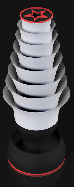 Handcrafted 3D Printed Lamp: Spiraling Rings, Star Detail (19" Tall)