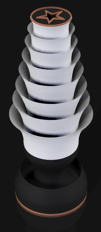 Handcrafted 3D Printed Lamp: Spiraling Rings, Star Detail (19" Tall)