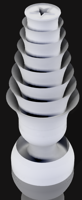 Handcrafted 3D Printed Lamp: Spiraling Rings, Star Detail (19" Tall)