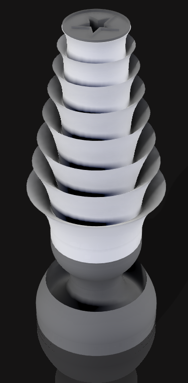 Handcrafted 3D Printed Lamp: Spiraling Rings, Star Detail (19" Tall)