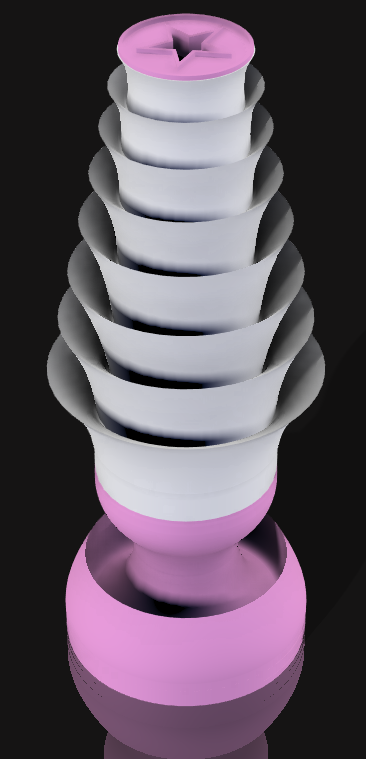 Handcrafted 3D Printed Lamp: Spiraling Rings, Star Detail (19" Tall)
