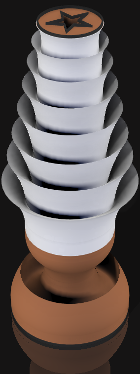 Handcrafted 3D Printed Lamp: Spiraling Rings, Star Detail (19" Tall)