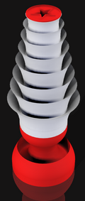Handcrafted 3D Printed Lamp: Spiraling Rings, Star Detail (19" Tall)